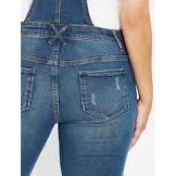 INDIGO BLUE Side Panel Letdown Hem Maternity Overalls NWT. - Picture 3 of 13